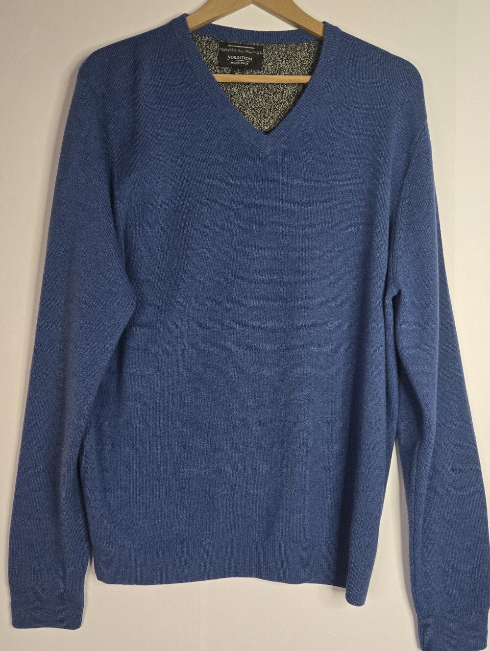 Nordstrom Men's Shop Size L In Ocean Blue 100% Cashmere Sweater